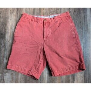 J.Crew Shorts Mens 32 Salmon Pink Orange Chino Comfort Flat Front Belt Loops 8"